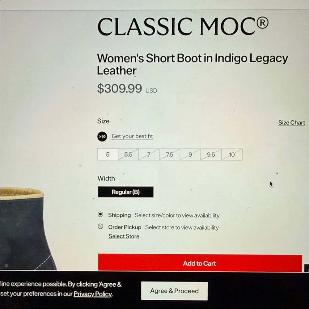 Red Wing Women's Short Boot in Indigo Leather size 8.5 women - Picture 7 of 10